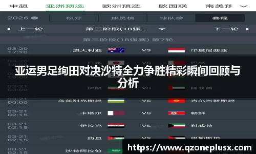 亚运男足绚田对决沙特全力争胜精彩瞬间回顾与分析