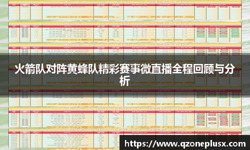 火箭队对阵黄蜂队精彩赛事微直播全程回顾与分析